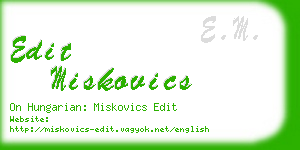 edit miskovics business card